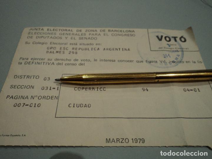 Documentos antiguos: justificante de voto 1979 - Foto 1
