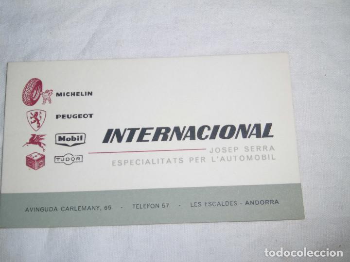 Documentos antiguos: ANTIGUA TARJETA DE VISITA.INTERNACIONAL JOSEP SERRA ESPECIALISTA PARA EL AUTOMOVIL.MICHELIN,PEUGEOT,