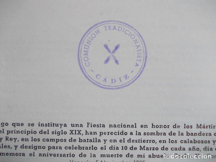 Documentos antiguos: Invitaci&oacute;n de Comuni&oacute;n tradicionalista de C&aacute;diz - Foto 2