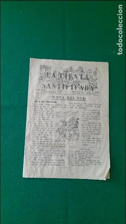 Documentos antiguos: FOLLETO &laquo;FIESTA SANTIFICADA&raquo; A&Ntilde;O 1950