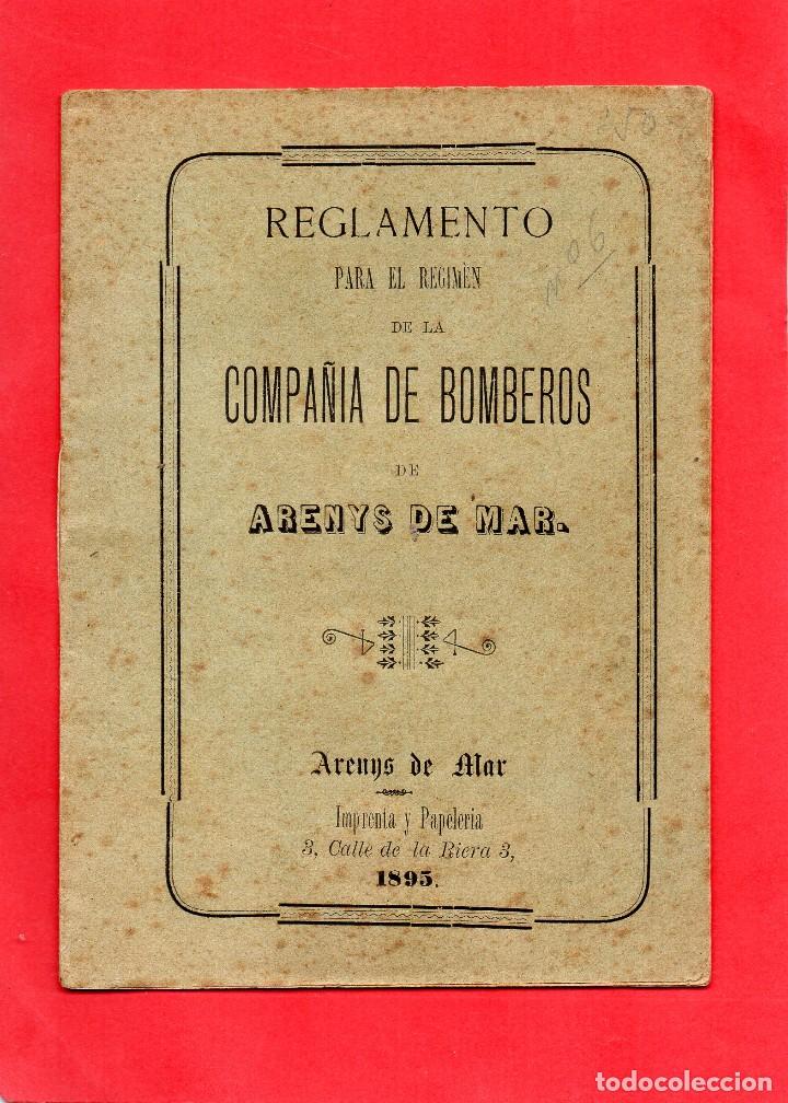 Documentos antiguos: arenys de mar. compa&ntilde;ia de bomberos. reglamento 1895 - Foto 1