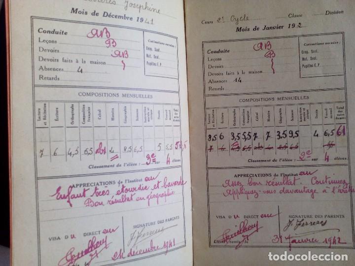 Documentos antiguos: libro de notas en frances - curso 1941 - 1942 - Foto 3