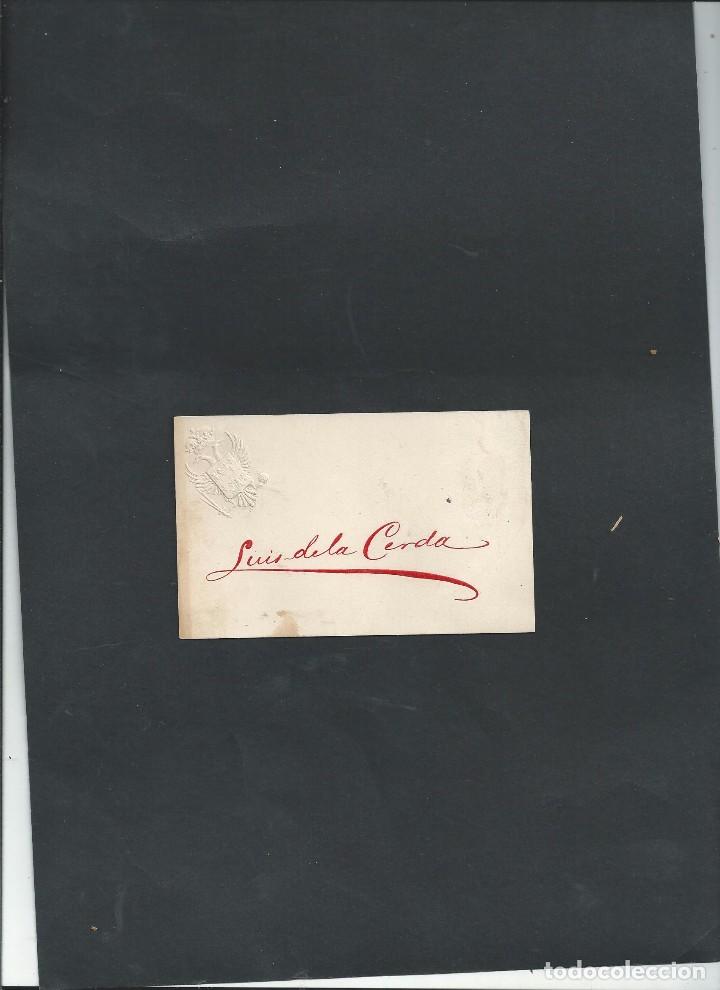 Old Documents: LUIS DE LA CERDA - TARJETA DE PRESENTACI&Oacute;N CON ESCUDO GRABADO