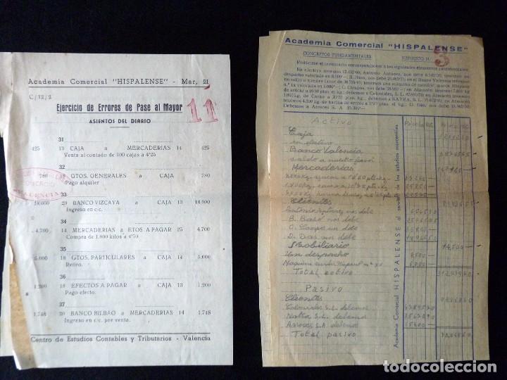 Documentos antiguos: LOTE DE LIBROS Y EJERCICIOS ACADEMIA COMERCIAL -HISPALENSE- VALENCIA, 1948-53 - Foto 5