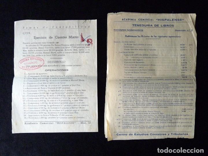 Documentos antiguos: LOTE DE LIBROS Y EJERCICIOS ACADEMIA COMERCIAL -HISPALENSE- VALENCIA, 1948-53 - Foto 6