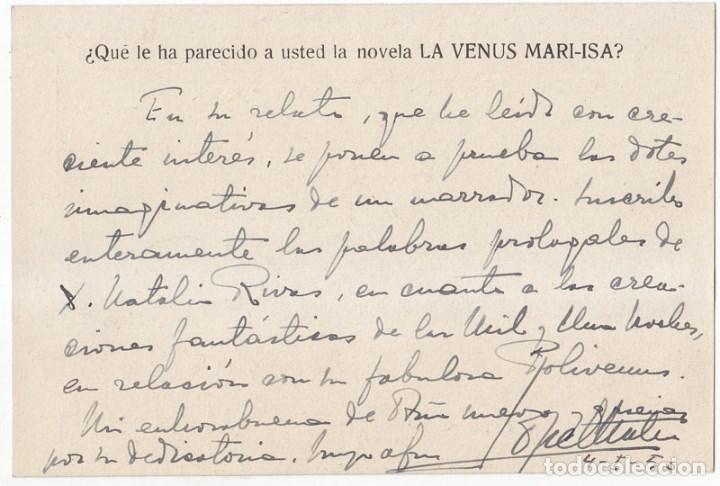 Documents Anciens: TARJETA ESCRITA EN 1950 POR EL POETA LOPE MATEO. NATURAL DE SALAMANCA.