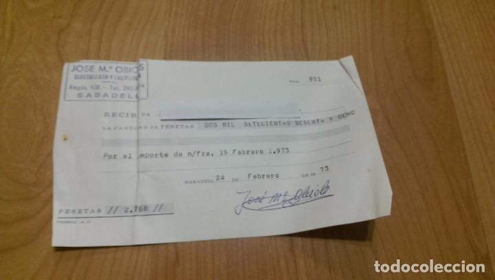 Old Documents: ANTIGUO RECIBO &laquo;ELECTRICIDAD Y LAMPISTER&Iacute;A&raquo; A&Ntilde;O 1973