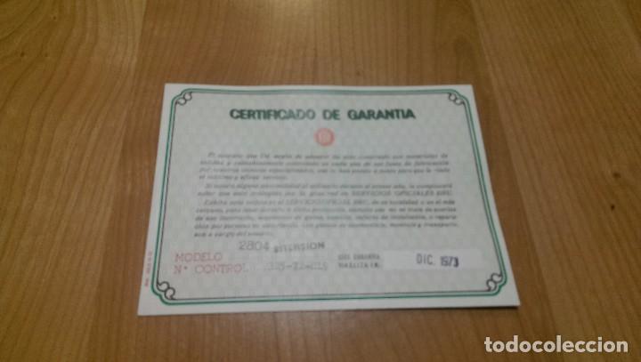 Old Documents: CERTIFICADO DE GARANT&Iacute;A &laquo;BRU&raquo;
