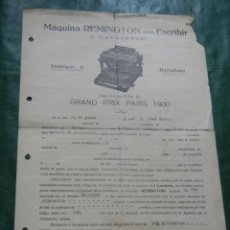 Documentos antiguos: CONTRATO ALQUILER MAQUINA DE ESCRIBIR REMINGTON 1927