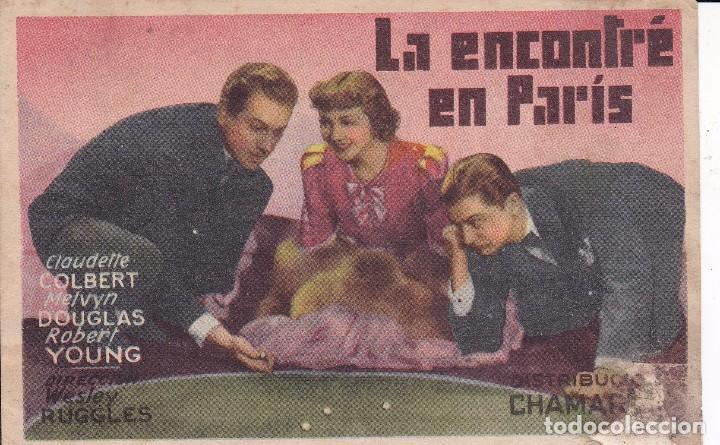 Documentos antiguos: La encontr&eacute; en Paris cine Dorado Tip. Echevarria Zaragoza