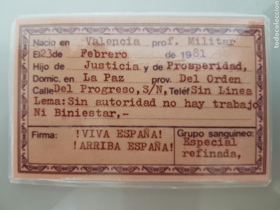 Documentos antiguos: DNI JAIME MILANS DEL BOSCH FALSO - Foto 2