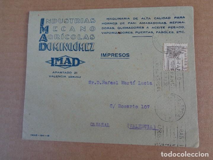Documentos antiguos: SOBRE Y BONITA FELICITACION NAVIDE&Ntilde;A de 1943  de INDUSTRIAS MECANO AGRICOLAS DE VALENCIA
