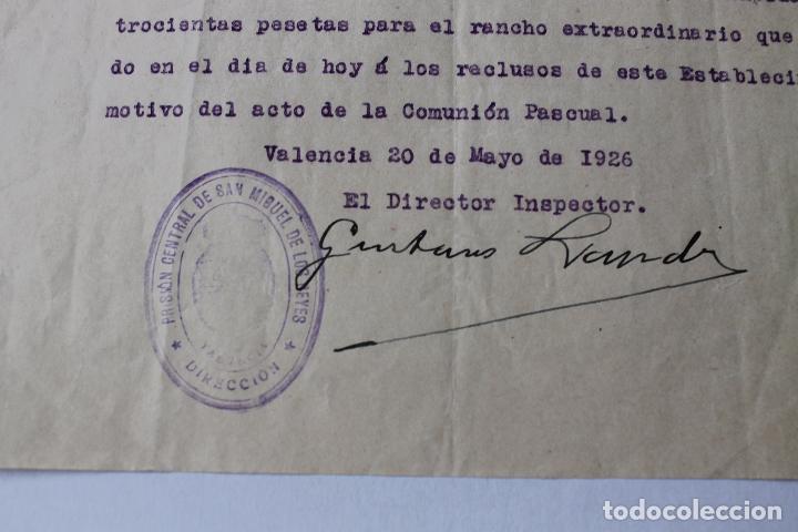 Documentos antiguos: PRISION CENTRAL DE SAN MIGUEL DE LOS REYES, VALENCIA 1926 - Foto 1