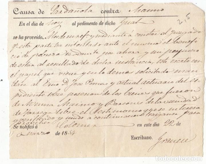 Documents Anciens: PAPELETA DE NOTIFICACI&Oacute;N DE UNA CAUSA JUDICIAL. CERDANYOLA. BARCELONA. CATALU&Ntilde;A.