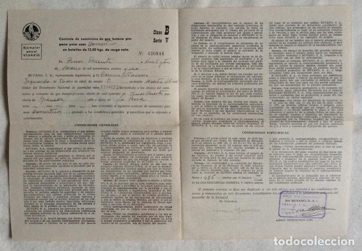 Documentos antiguos: Contrato Butano antiguo - Foto 3