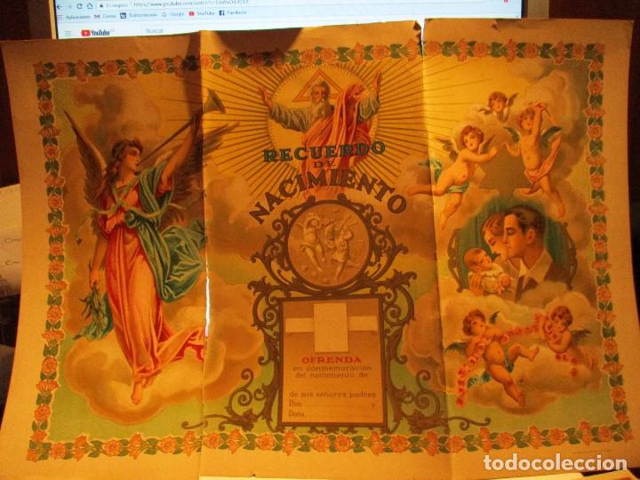 Documentos antiguos: diploma documento conmemorativo de nacimiento - Foto 1