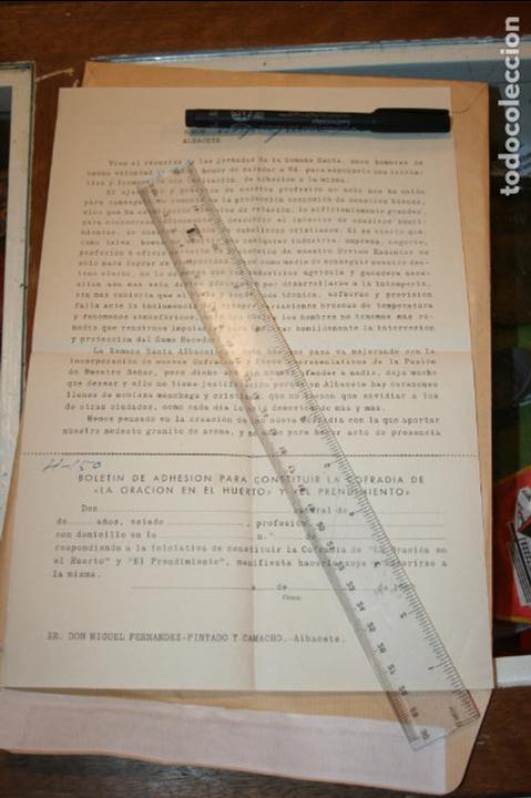 Documentos antiguos: Albacete, semana Santa,boletin para constituir la cofrad&iacute;a de la oraci&oacute;n en el huerto 1960