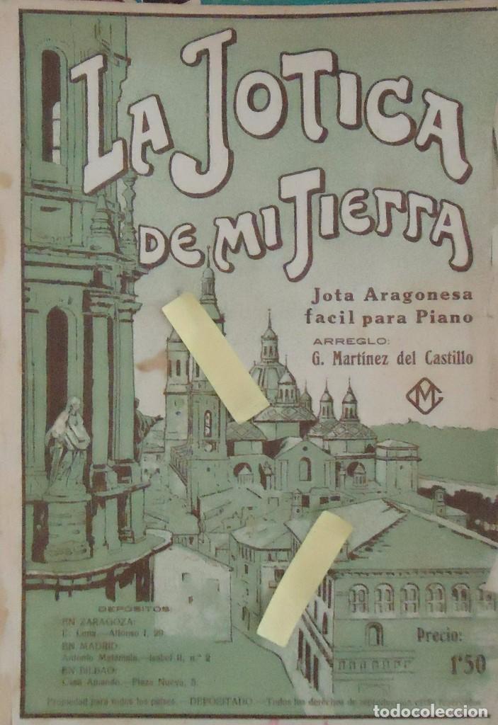 Documentos antiguos: musica partitura jota aragonesa virgen del pilar zaragoza aragon musica piano litografia zaragozana