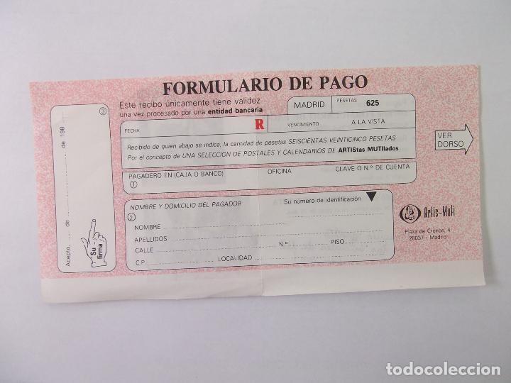 Documentos antiguos: FORMULARIO DE PAGO ARTIS MUTI. TDKP12 - Foto 1