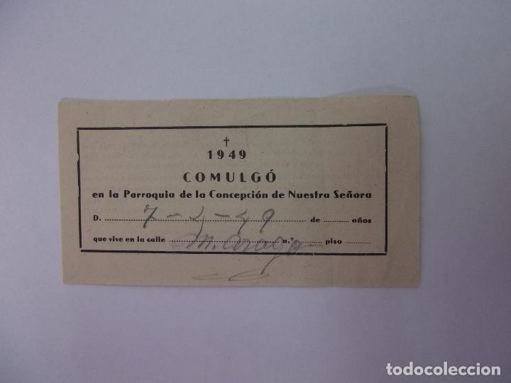 Documents Anciens: RECUERDO DE COMULGACION 1949 PARROQUIA DE LA CONCEPCION DE NUESTRA SE&Ntilde;ORA. TDKP12