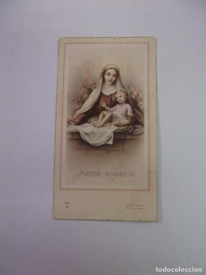 Documents Anciens: ESTAMPA RELIGIOSA MATER AMABILIS CON INSCRIPCION AL DORSO. TDKP12