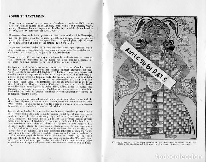 Documentos antiguos: PROGRAMA GALERIA CIENTO TANTRA TANTRISMO A&Ntilde;O 1975 BARCELONA COSMOGRAMAS MANDALAS YANTRA KUNDALINI