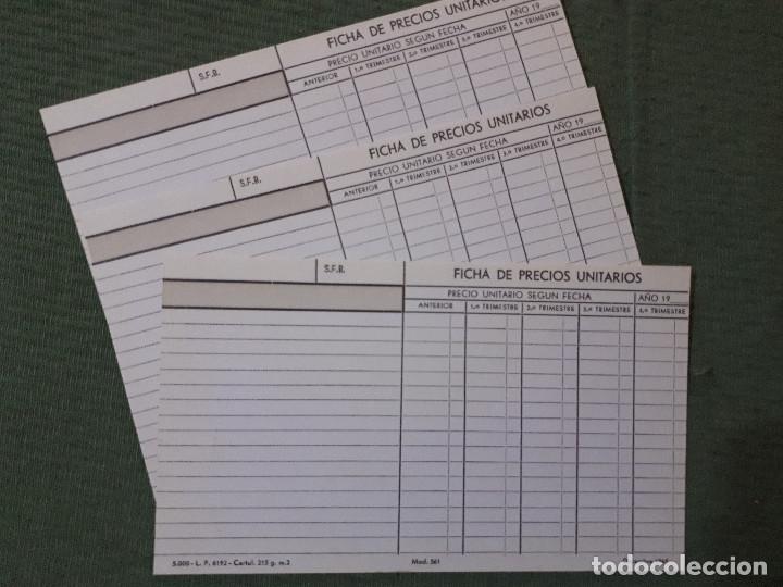Documents Anciens: Lote de 3 Fichas de Precios Unitarios - 1965
