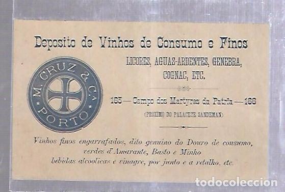 Documentos antiguos: TARJETA PUBLICITARIA. M.CRUZ & C&ordf;. PORTO. DEPOSITO DE VINHOS DE CONSUMO E FINOS