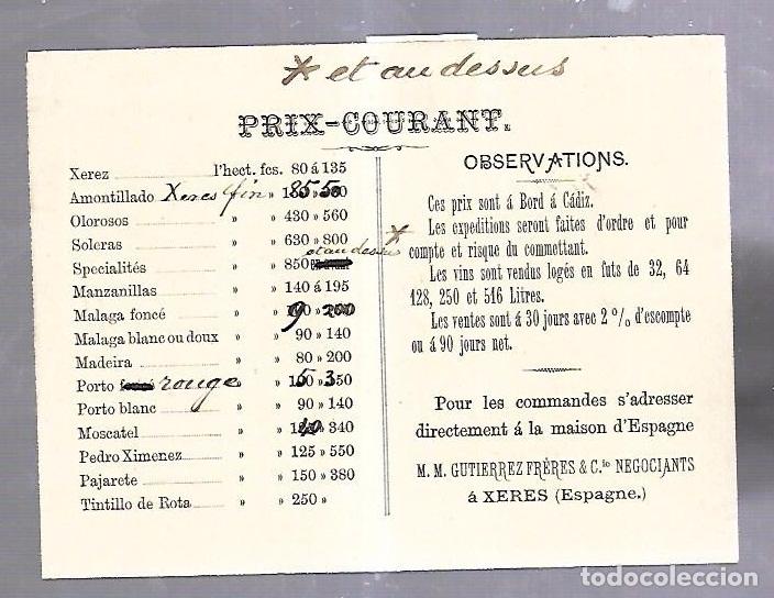 Documentos antiguos: GUTIERREZ HERMANOS. 1897. LISTA DE PRECIOS. VER - Foto 2