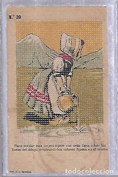 Documentos antiguos: TARJETA POSTAL PARA BORDAR. OBSEQUIO DE CHOCOLATE BAGUER. N&ordm; 20