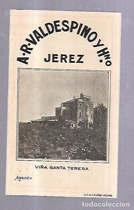 Documentos antiguos: 1900. VALDESPINO. LISTA DE PRECIOS. VER