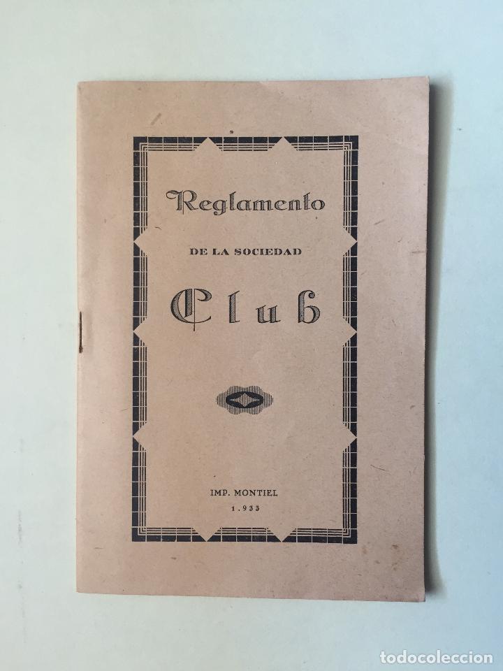 Documentos antiguos: LORCA- REGLAMENTO DE LA SOCIEDAD CLUB  1.933 - Foto 1