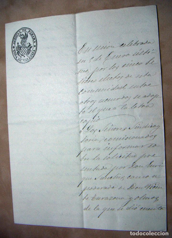 Documentos antiguos: DOCUMENTO SESION DE LA ACEQUIA DE FABARA VEGA VALENCIA 1878 - Foto 1