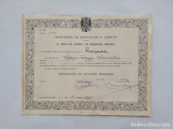 Antiguo Certificado De Estudios Primarios Gra Sold Through