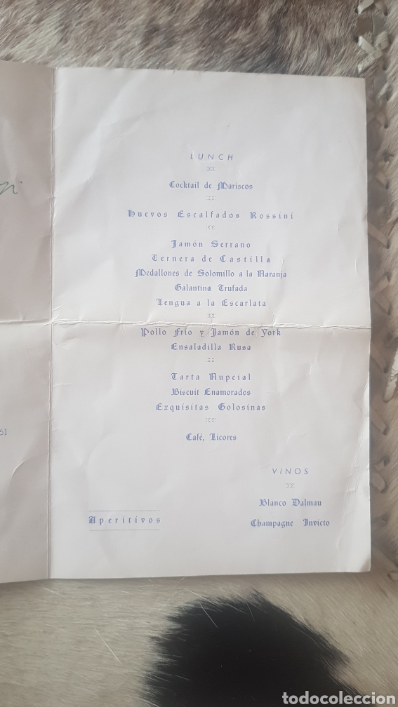 Documentos antiguos: Men&uacute; de Hotel Wellington Madrid - Foto 2