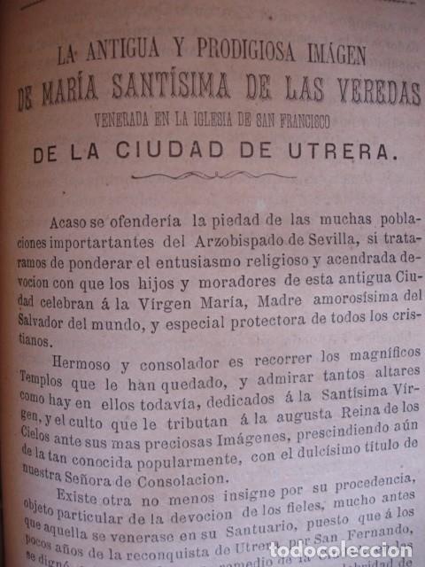 Documentos antiguos: NUESTRA SE&Ntilde;ORA DE LAS VEREDAS EN UTRERA SEVILLA  .A&Ntilde;O 1889 - Foto 1