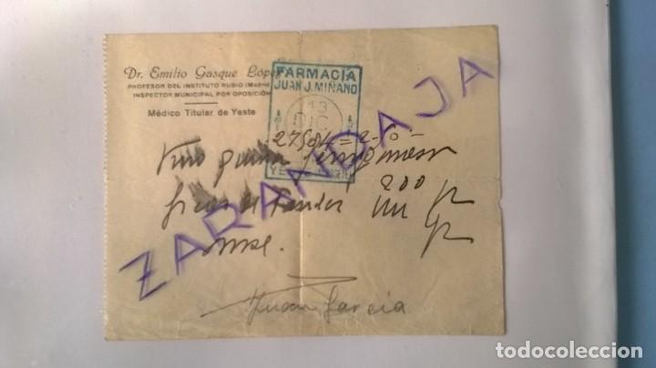 Documentos antiguos: RECETA M&Eacute;DICA VINO QUINA - 1931