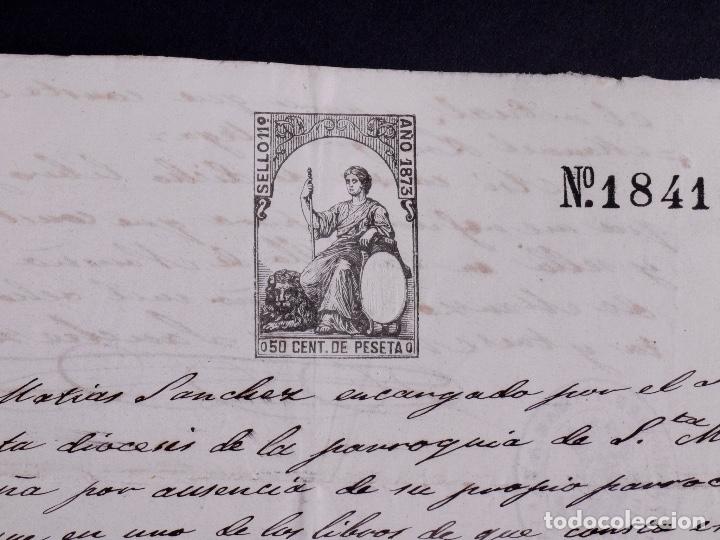 Documentos antiguos: CERTIFICADO DE BAUTISMO, OVIEDO 1873 - Foto 3