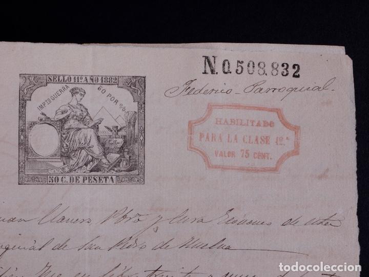 Documentos antiguos: CERTIFICADO DE BAUTISMO, SEVILLA 1882 - Foto 3