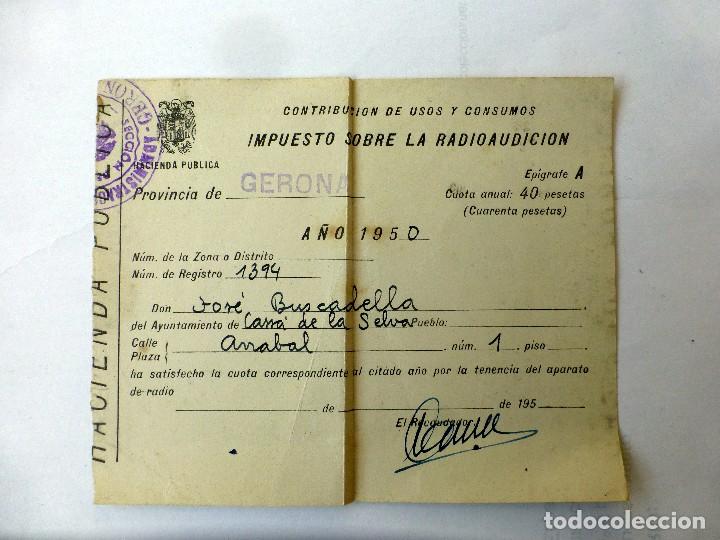 Documentos antiguos: impuesto sobre la radioaudicion 1953 - Foto 1
