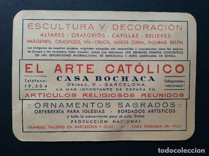 Documenti antichi: TARJETA DE ART&Iacute;CULOS RELIGIOSOS CASA BOCHACA. BARCELONA