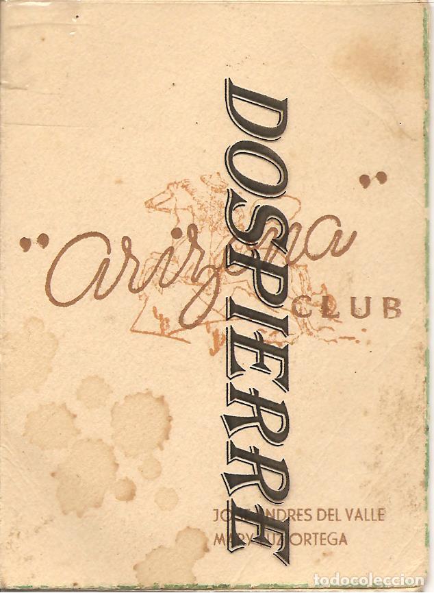 Documentos antiguos: CARTA-MEN&Uacute;, ARIZONA-CLUB, BILBAO, 1960