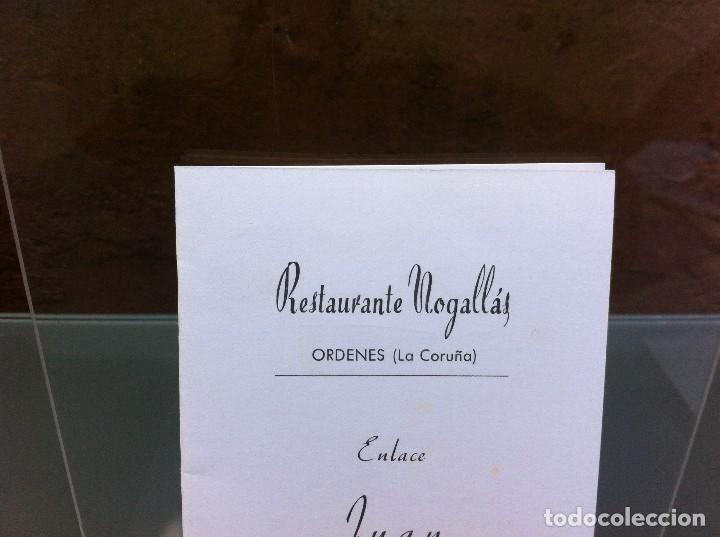 Documents Anciens: MEN&Uacute; (RESTAURANTE NOGALL&Aacute;S) ORDENES - LA CORU&Ntilde;A. 1983. MEDIDAS DESPLEGADO: 20 x 16,5cm