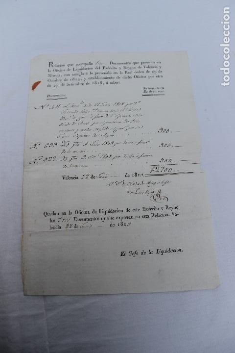 Documentos antiguos: OFICIO DE LIQUIDACION DEL EJERCITO DE LOS REYNOS DE VALENCIA Y MURCIA 1819 - Foto 1