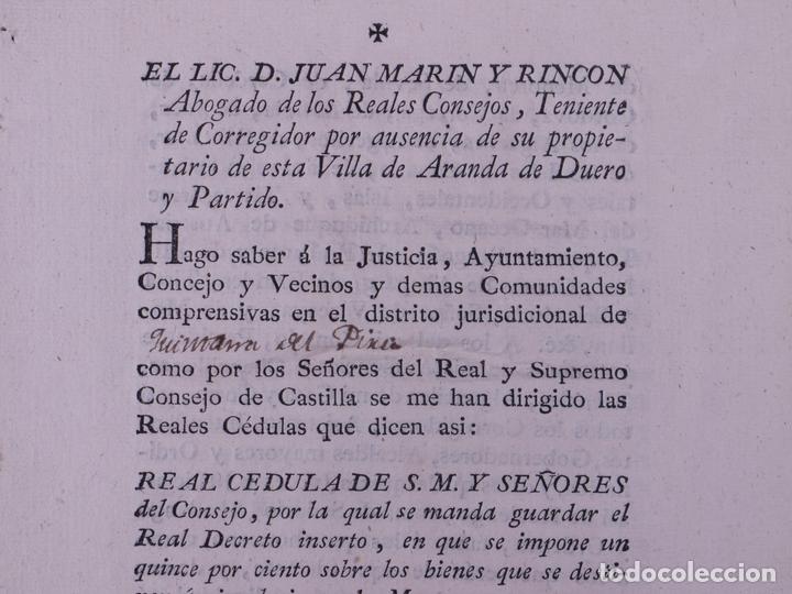 Documentos antiguos: REAL CEDULA QUINTANA DEL PINO 1795 - Foto 3