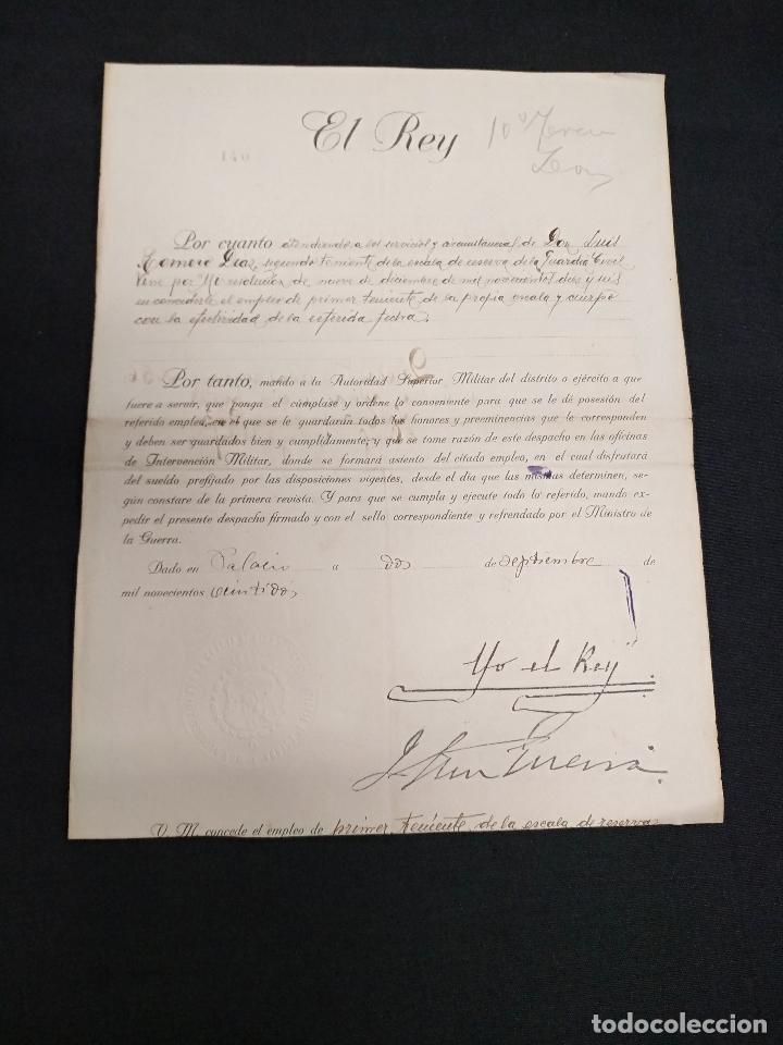 Documentos antiguos: EL REY - CONCESION DE EMPLEO DE PRIMER TENIENTE - 1922 - Foto 1