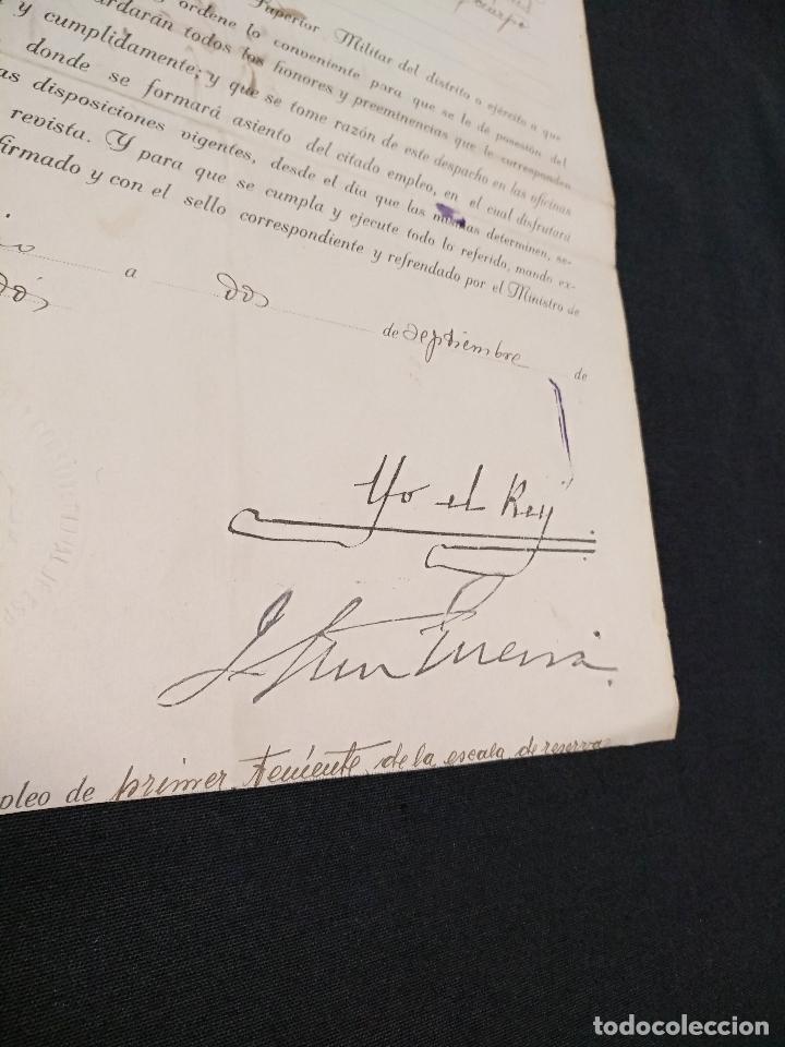 Documentos antiguos: EL REY - CONCESION DE EMPLEO DE PRIMER TENIENTE - 1922 - Foto 5