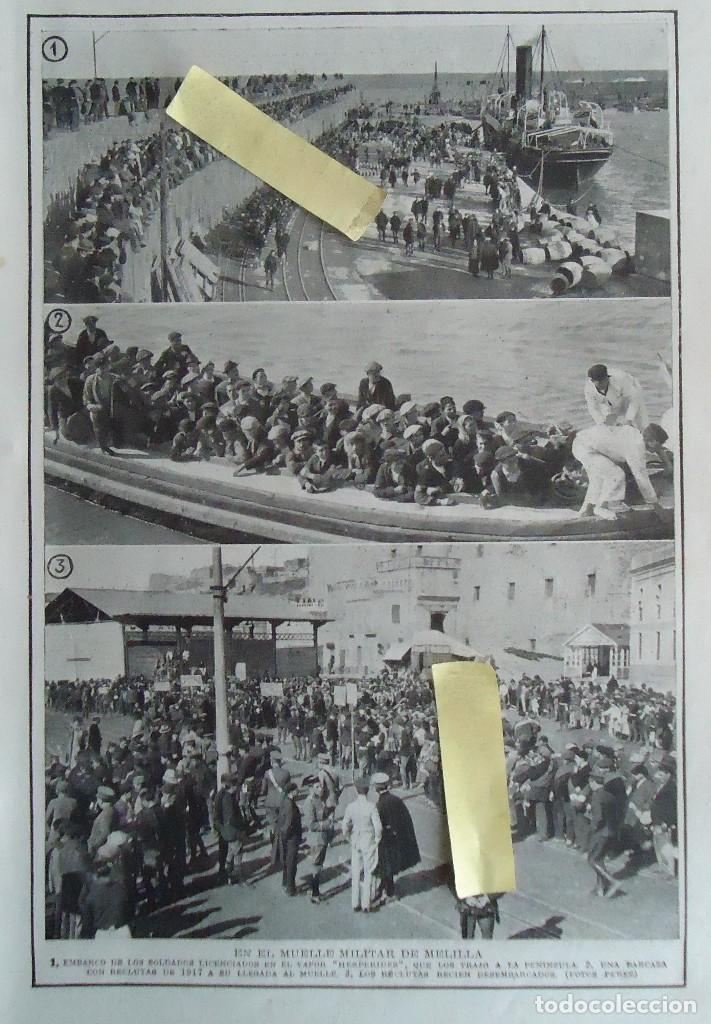Documentos antiguos: barco vapor hesperides melilla embarque reclutas soldado guerra marruecos militar marina
