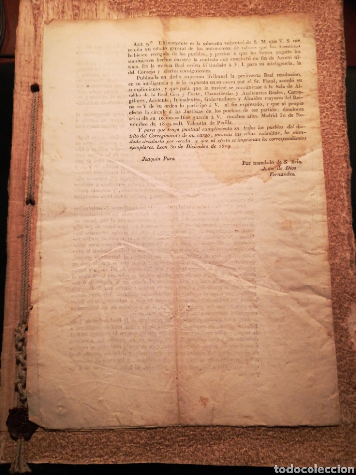 Documentos antiguos: Real Orden Leon 1829 Absentistas - Foto 3