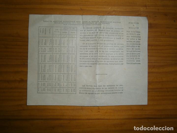 Documentos antiguos: antigua quiniela - Foto 2